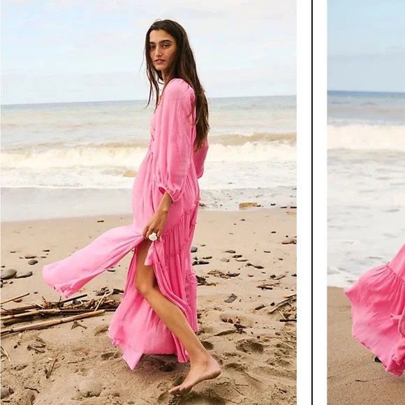 FREE PEOPLE
You're A Jewel Maxi pink rare spring boho casual resort revolve $148 - Picture 6 of 14